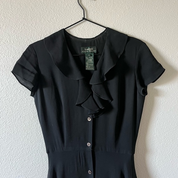 Ralph Lauren 100% Silk Black Dress - Picture 3 of 3
